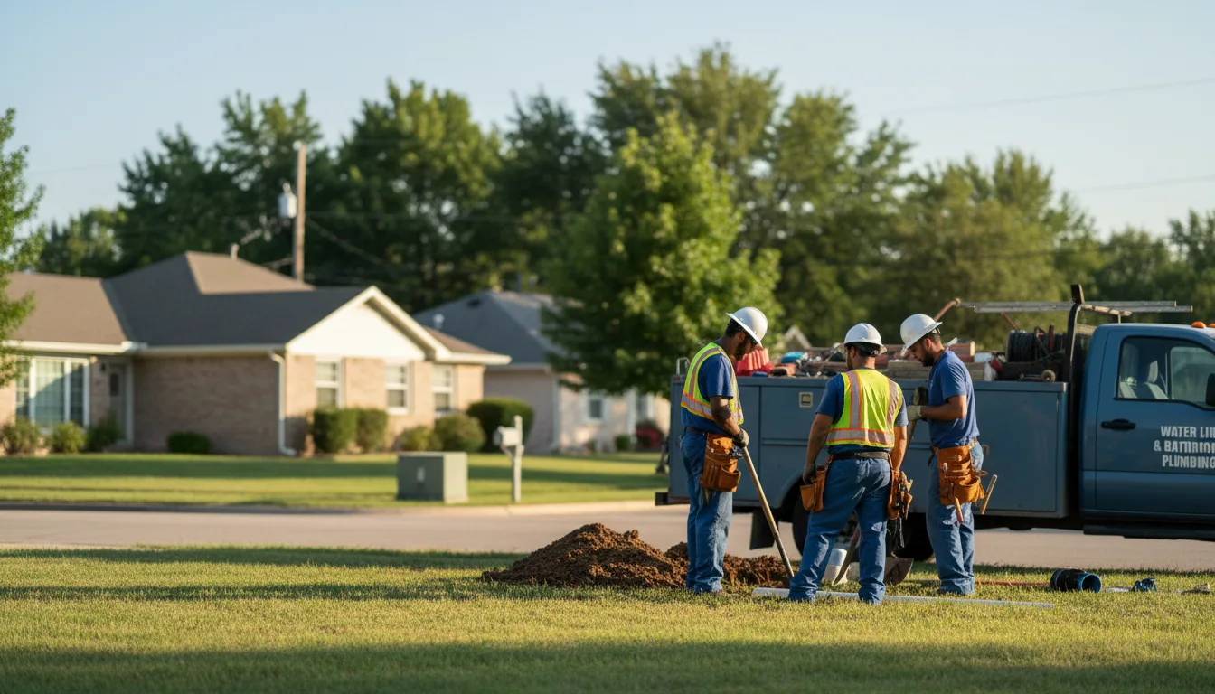 Residential water line and bathroom plumbing service in Blossom, TX